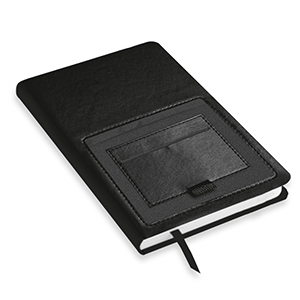 Quaderno personalizzato con copertina in similpalle con tasche in formato A5 DANTE L19035 - Nero