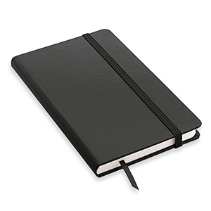 Quaderno personalizzato con copertina soft touch con elastico in formato A6 NOTYSOFT-S L20039 - Nero