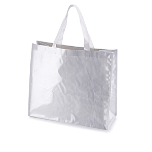 Borsa spesa personalizzata cm 45x40x15 in tessuto laminato Legby S'Bags NORI M12042 - Bianco