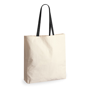 Shopping bag pubblicitaria in cotone 220gr cm 38x42x8 Legby S'Bags KOBE M20054 - Naturale - Nero