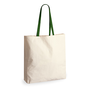 Shopping bag pubblicitaria in cotone 220gr cm 38x42x8 Legby S'Bags KOBE M20054 - Naturale - Verde Scuro