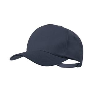 Cappellino baseball personalizzato in cotone riciclato 5 pannelli PICKOT MKT1032 - Blu Navy