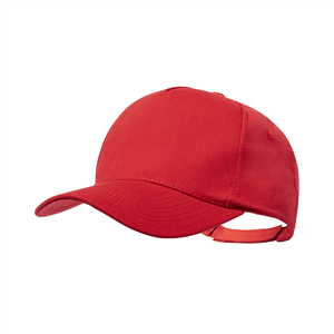 Cappellino baseball personalizzato in cotone riciclato 5 pannelli PICKOT MKT1032 - Rosso