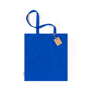 Shopper personalizzata in cotone organico 140gr cm 38x42 KLIMBOU MKT1175 - Blu