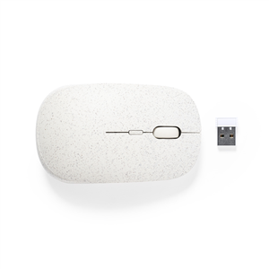 Mouse wireless personalizzato in fibra di grano e ABS ESTIKY MKT1198 - Naturale