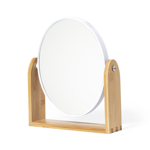 Specchio da tavolo doppio in bamboo RINOCO MKT1237 - Neutro
