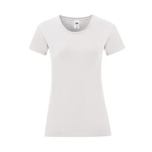 T-shirt personalizzabile donna bianca in cotone 140 gr Fruit of the Loom ICONIC MKT1317 - Bianco