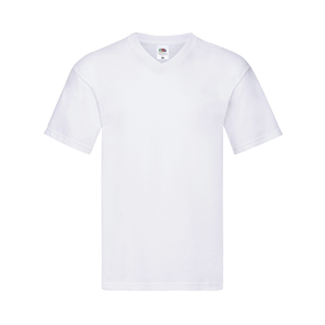 Maglietta pubblicitaria uomo bianca in cotone 140gr Fruit of the Loom ICONIC V-NECK MKT1318 - Bianco