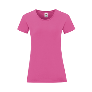 T shirt personalizzabile donna in cotone 150 gr Fruit of the Loom ICONIC MKT1325 - Fucsia