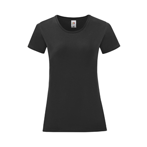 T shirt personalizzabile donna in cotone 150 gr Fruit of the Loom ICONIC MKT1325 - Nero