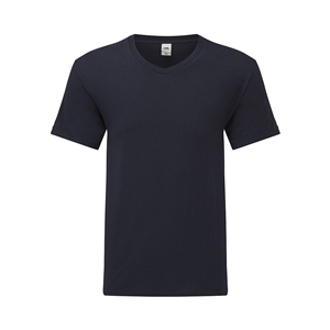 T-Shirt personalizzata uomo in cotone 150 gr Fruit of the Loom ICONIC V-NECK MKT1326 - Navy scuro