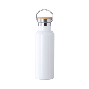 Borraccia termica per sublimazione con dettagli legno 500 ml YING MKT1382 - Bianco