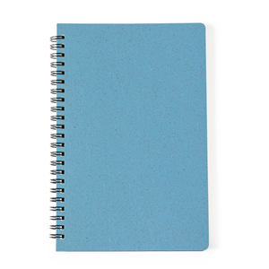 Quaderno personalizzato a spirale con copertina in paglia di grano in formato A5 ROSHAN MKT1407 - Blu