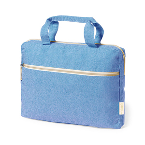 Borsa porta documenti in cotone riciclato BAIPLUR MKT1450 - Blu