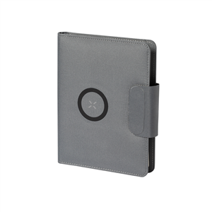Porta quaderno in rpet con caricabatteria in formato A5 DAMBIER MKT1466 - Grigio