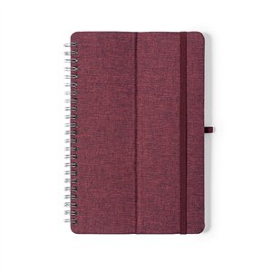 Quaderno a spirale con copertina in rpet e supporto smartphone e penna in formato A5 MAISUX MKT1494 - Rosso