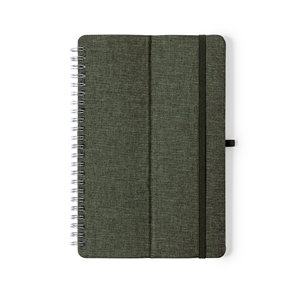 Quaderno a spirale con copertina in rpet e supporto smartphone e penna in formato A5 MAISUX MKT1494 - Verde