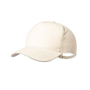 Cappellino baseball personalizzato con fibbia in tela 5 pannelli TRYSTAN MKT1538 - Naturale