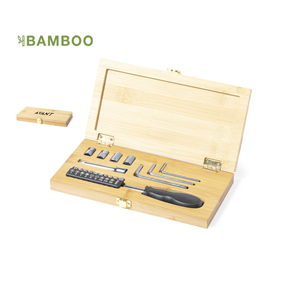 Set utensili in bamboo con 19 pezzi RAYLOK MKT1582 - Neutro