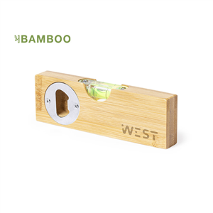 Livella in bamboo con apribottiglia NUDOK MKT1583 - Neutro