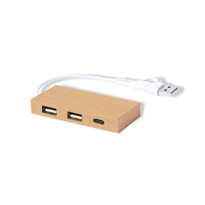 HUB USB in cartone riciclato HASGAR MKT1869 - Neutro