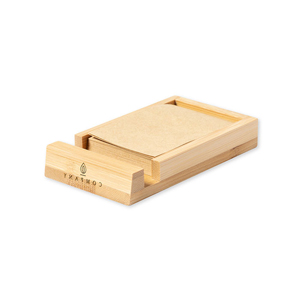 Supporto per smartphone in bamboo con memo HEINDA MKT1878 - Neutro