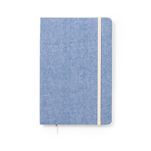 Quaderno personalizzato con copertina in cotone riciclato in formato A5 CHANCY MKT1889 - Blu