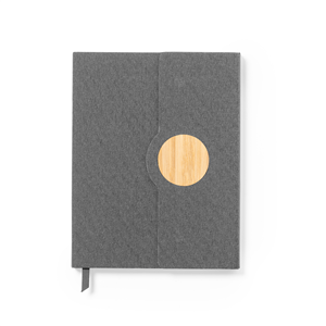 Quaderno personalizzato con copertina in rpet e bamboo in formato A5 AQUO MKT1893 - Grigio