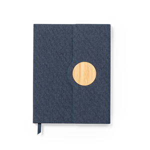 Quaderno personalizzato con copertina in rpet e bamboo in formato A5 AQUO MKT1893 - Blu Navy