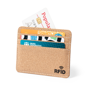 Porta carte di credito RFID in sughero REYLOX MKT1916 - Neutro