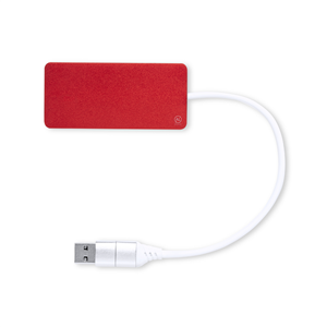 HUB USB in alluminio riciclato KALAT MKT1992 - Rosso