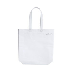 Shopper ecologica in tnt riciclato laminato cm 40x35x12 TRIBUS MKT2626 - Bianco