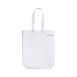 Shopper ecologica in tnt riciclato laminato cm 35x40x12 LIYEN MKT2627 - Bianco