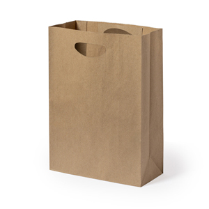 Shopper in carta avana 80gr riciclata personalizzata cm 26x36x12 HASPUN MKT2629 - Neutro