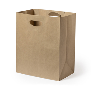 Shopper in carta riciclata avana 80gr personalizzata cm 30x36x18 DRIMUL MKT2630 - Neutro