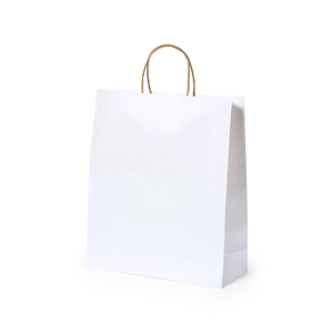 Shopper in carta bianca 100gr riciclata personalizzata cm 32x40x12 CYNTHIA MKT2720 - Bianco