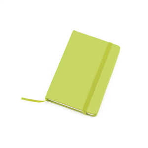 Block notes personalizzato con copertina in poliuretano con elastico in formato A6 KINE MKT3393 - Verde Pistacchio