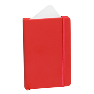 Block notes personalizzato con copertina in poliuretano con elastico in formato A6 KINE MKT3393 - Rosso