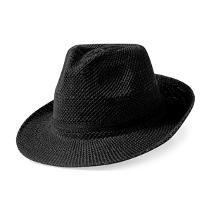 Cappello in paglia Sintetica personalizzato TIMBU MKT3574 - Nero
