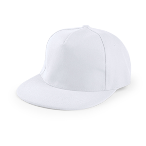 Cappellino rap in cotone/poliestere spesso LORENZ MKT3945 - Bianco