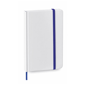 Quaderno personalizzato con copertina soft touch in formato A6 YAKIS MKT4342 - Bianco - Blu