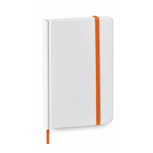 Quaderno personalizzato con copertina soft touch in formato A6 YAKIS MKT4342 - Bianco - Arancio
