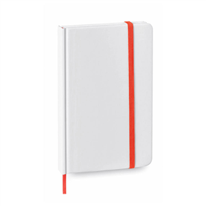 Quaderno personalizzato con copertina soft touch in formato A6 YAKIS MKT4342 - Bianco - Rosso