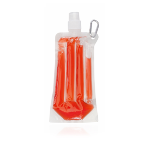 Borraccia refrigerante pieghevole 400 ml LUTHOR MKT4381 - Rosso Traslucido