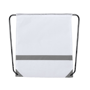Zainetto sacca personalizzato con banda riflettente LEMAP MKT4520 - Bianco