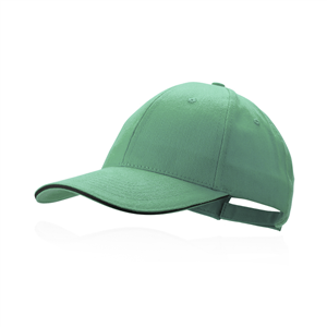 Cappello baseball personalizzabile in cotone 6 pannelli RUBEC MKT4675 - Verde