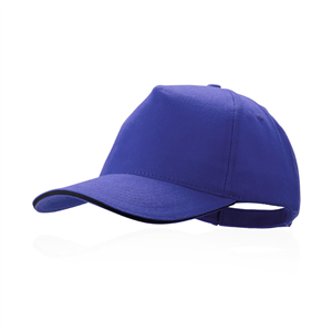 Cappellino baseball personalizzato in cotone 5 pannelli KISSE MKT4676 - Blu