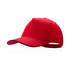Cappellino baseball personalizzato in cotone 5 pannelli KISSE MKT4676 - Rosso