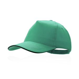 Cappellino baseball personalizzato in cotone 5 pannelli KISSE MKT4676 - Verde