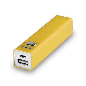 Power bank da 2200mAh in alluminio THAZER MKT4743 - Giallo